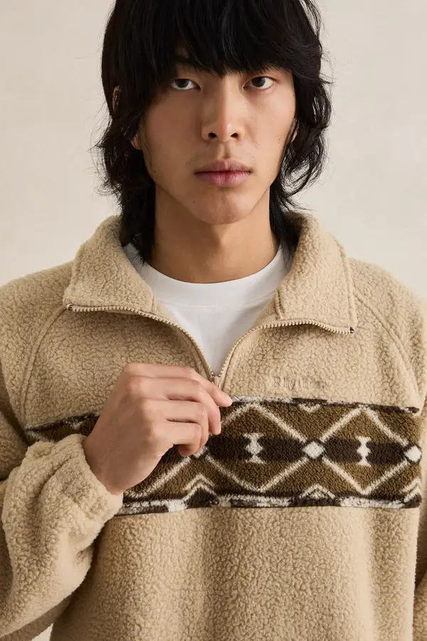 Rhythm Mens Sweatshirt High Plains Quarter Zip - Image 5