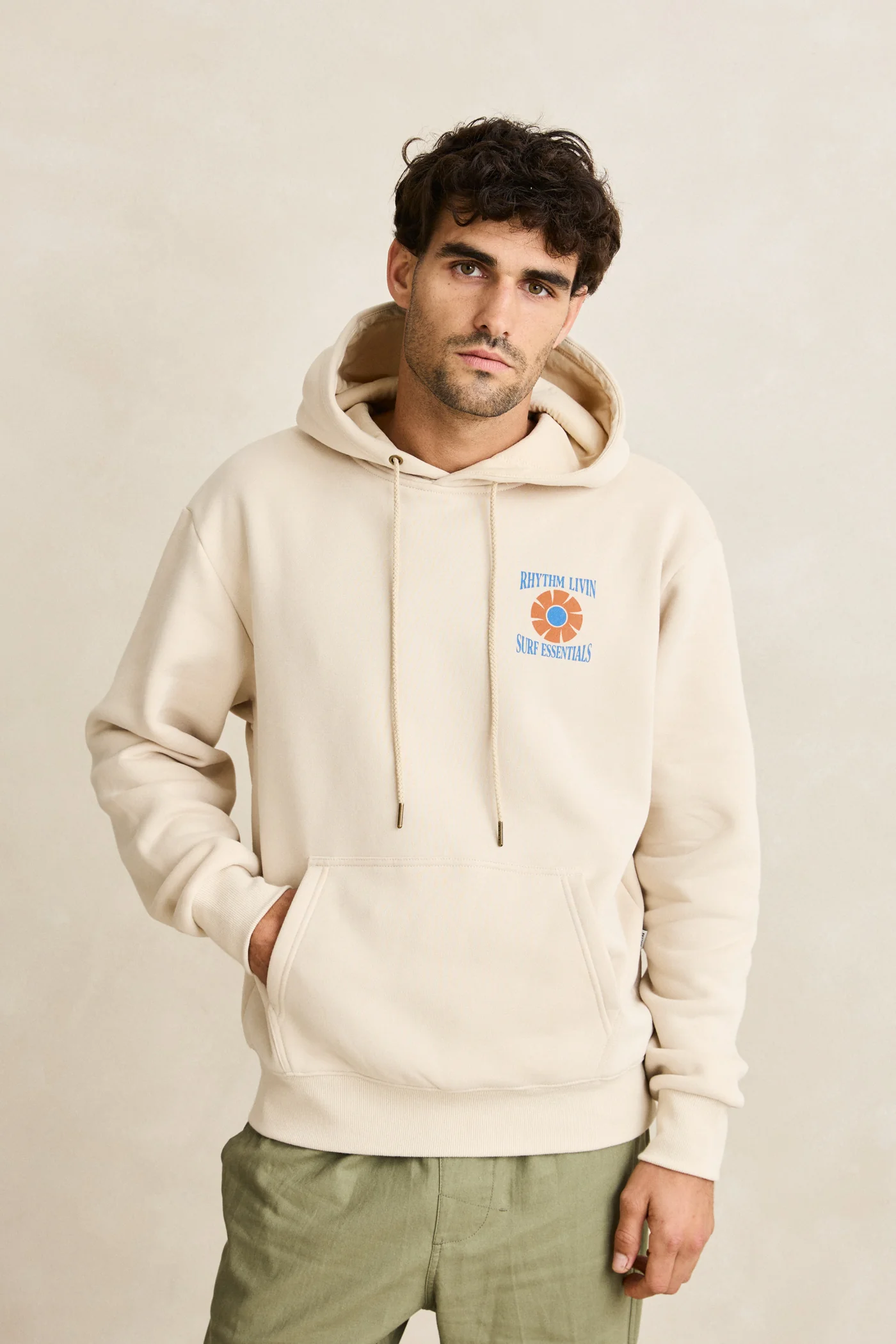 Rhythm Mens Sweatshirt Surf Essentials Fleece Hood - Image 2