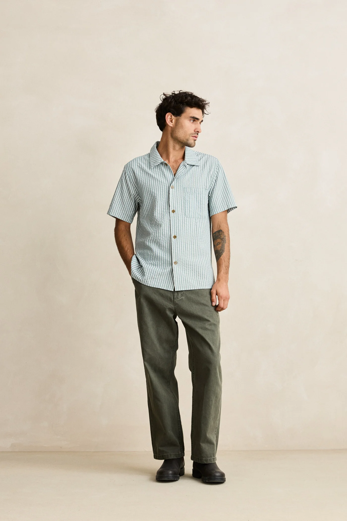 Rhythm Mens Woven Seersucker Stripe - Image 5