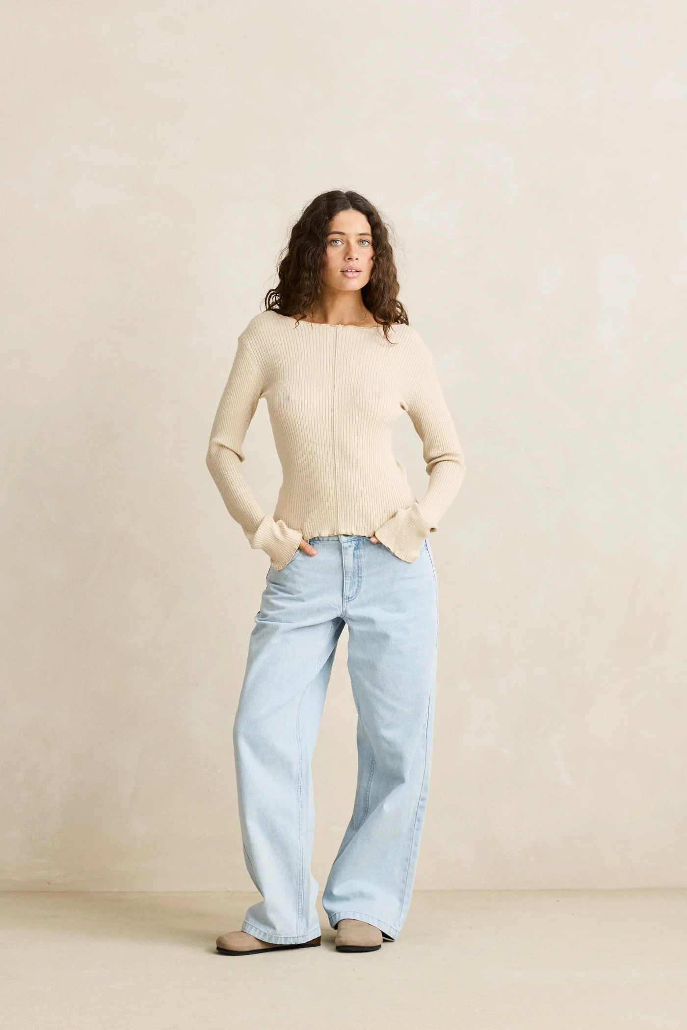 Rhythm Womens Shirt Essential Long Sleeve Knit Top - Image 4