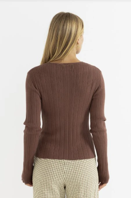 Rhythm Womens Shirt Essential Long Sleeve Knit Top - Image 3