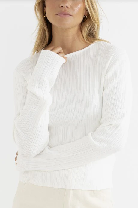 Rhythm Womens Shirt Essential Long Sleeve Knit Top - Image 5