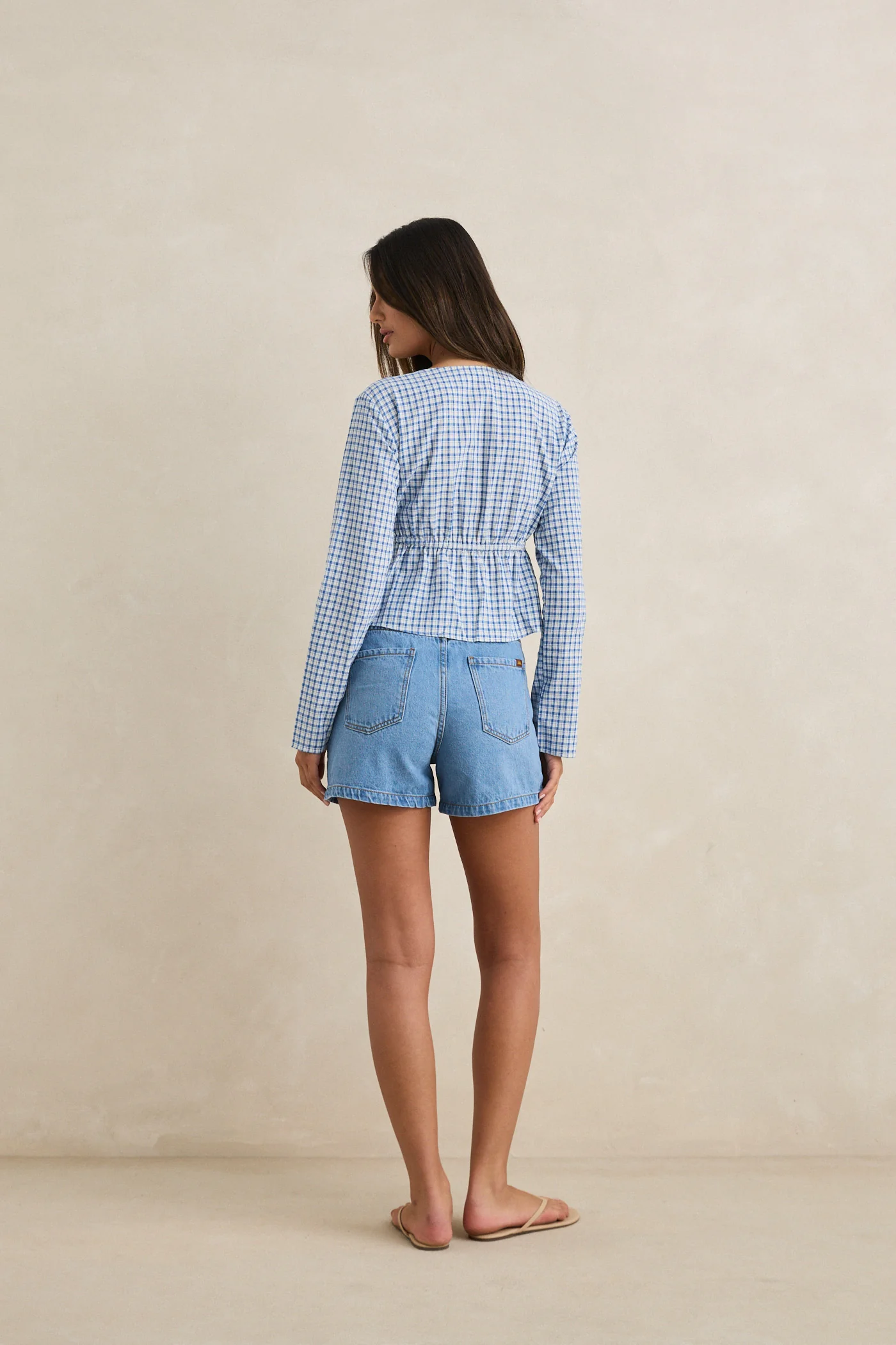 Rhythm Womens Shirt Lola Check Tie Front - Image 3
