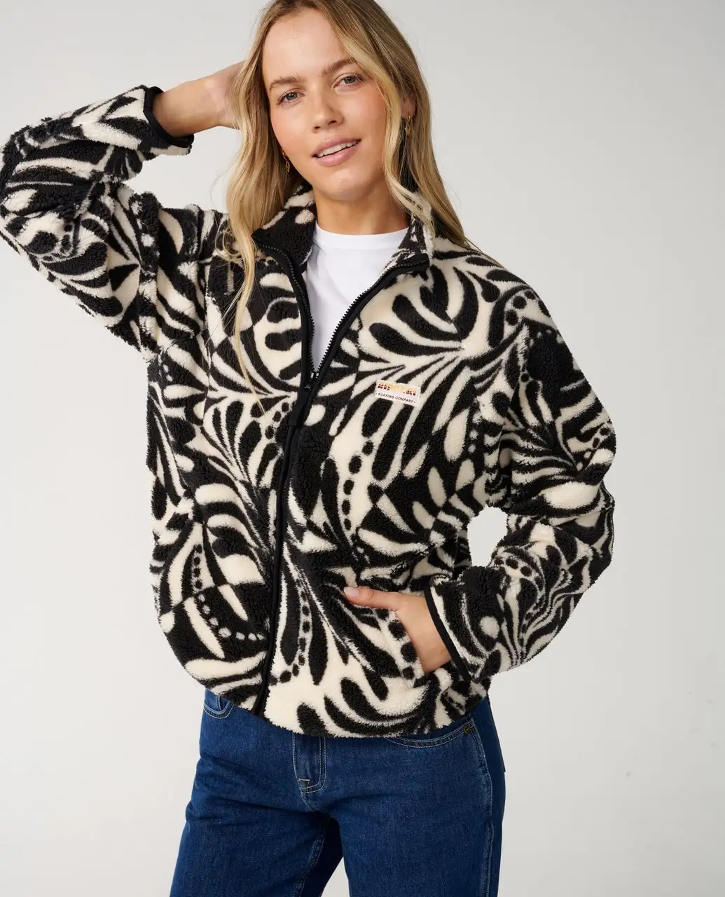 Rip Curl Womens Jacket Party Pack Zip Through Polar Fleece - Image 5