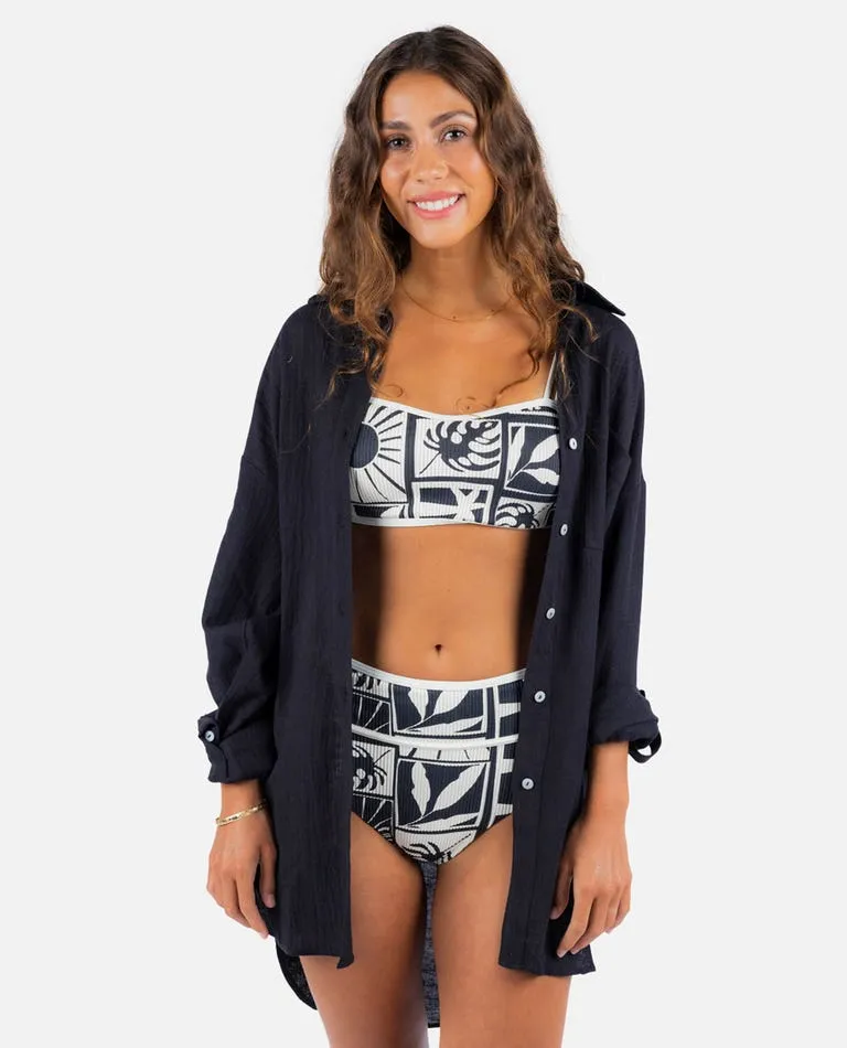 Rip Curl Womens Shirt Premium Linen Long Sleeve Button Through - Image 13