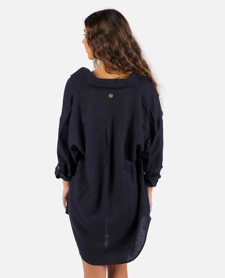 Rip Curl Womens Shirt Premium Linen Long Sleeve Button Through - Image 15