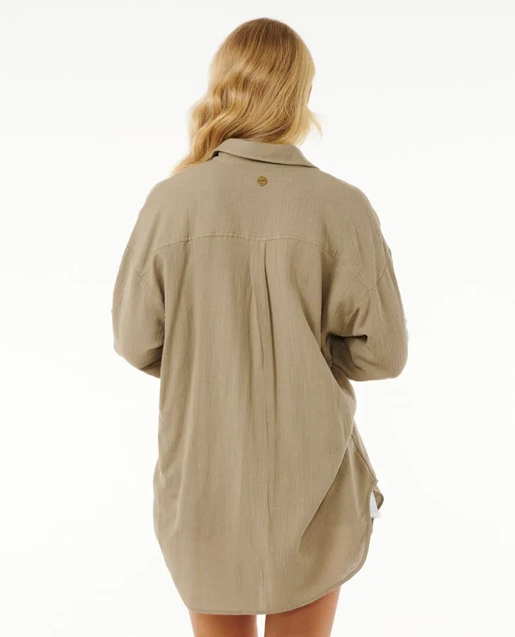 Rip Curl Womens Shirt Premium Linen Long Sleeve Button Through - Image 23