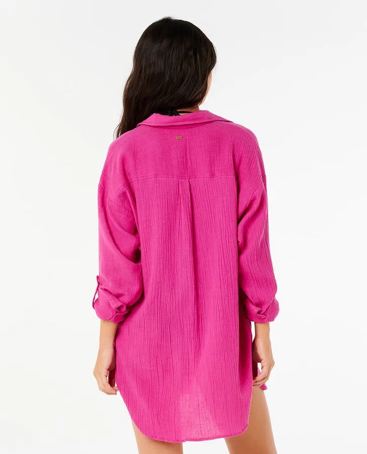 Rip Curl Womens Shirt Premium Linen Long Sleeve Button Through - Image 26