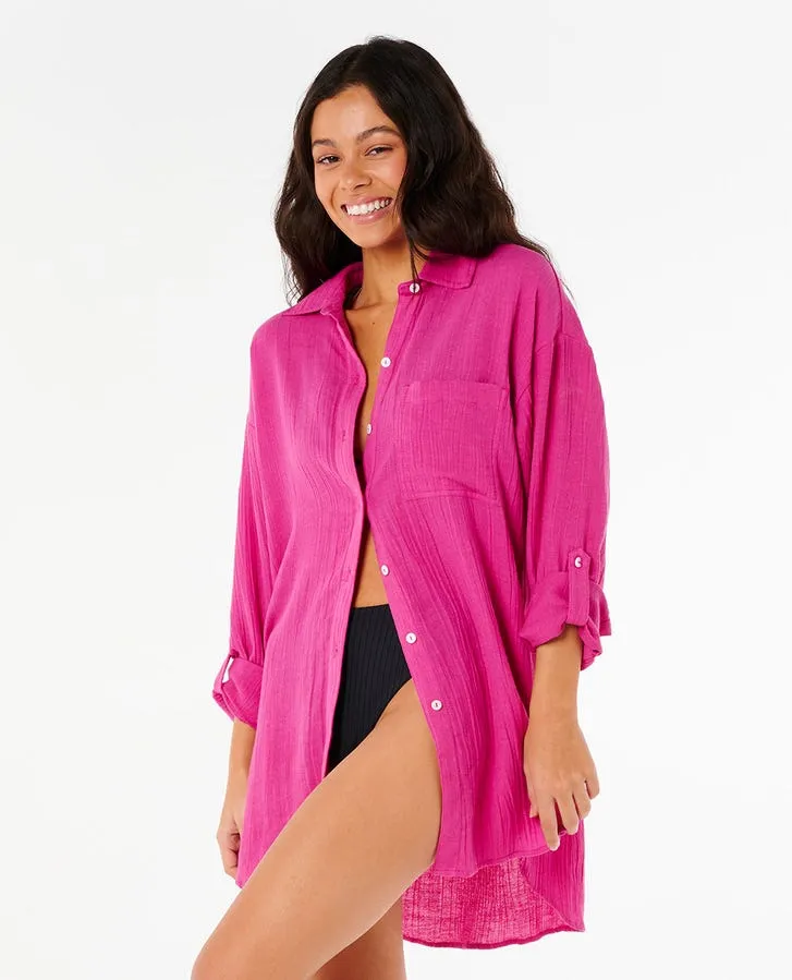 Rip Curl Womens Shirt Premium Linen Long Sleeve Button Through - Image 27
