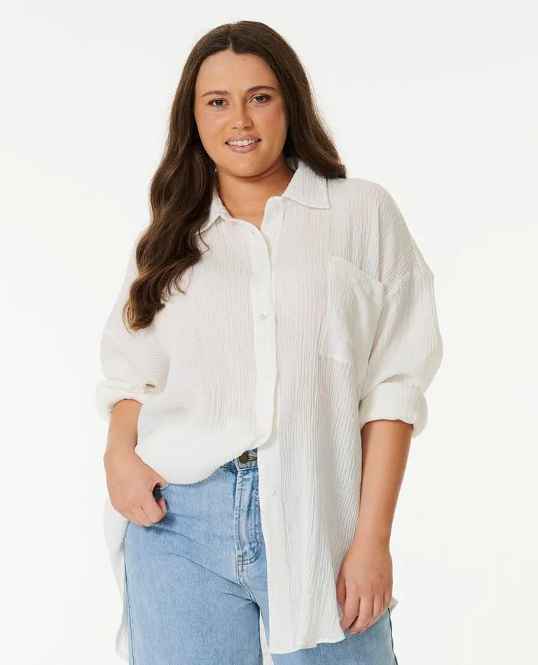 Rip Curl Womens Shirt Premium Linen Long Sleeve Button Through - Image 5