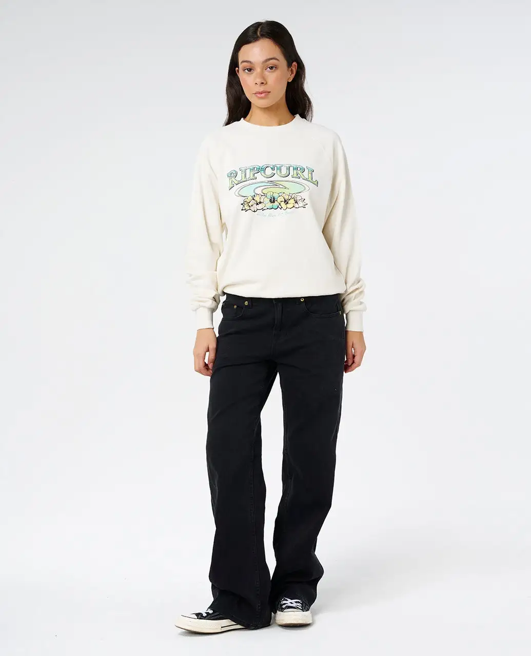 Rip Curl Womens Sweatshirt Catalina Island Raglan Crew - Image 4