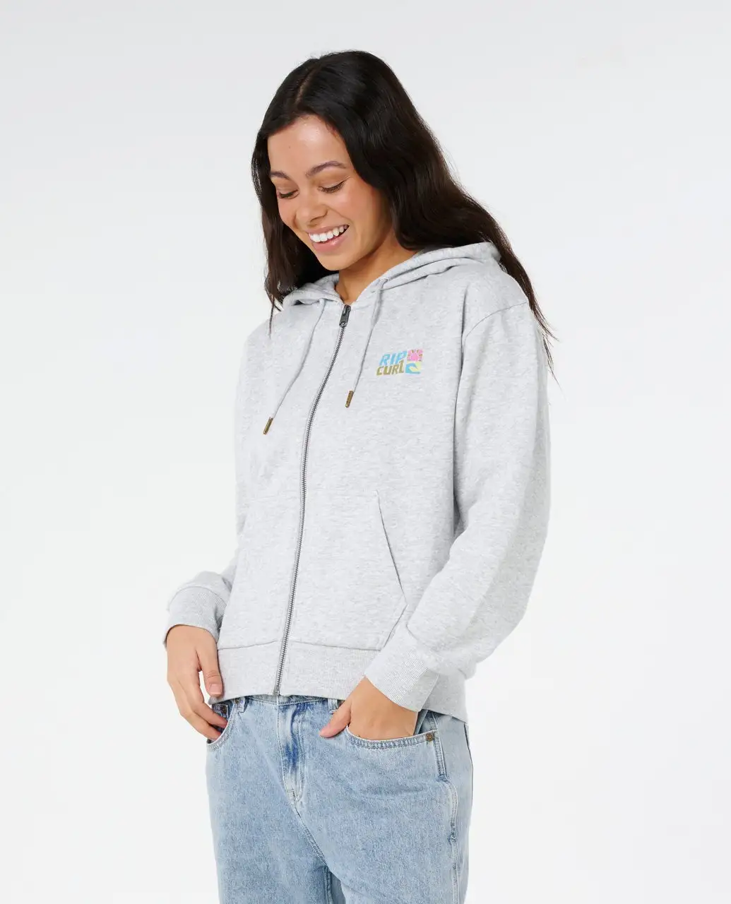 Rip Curl Womens Sweatshirt Catalina Island Relaxed Zip Through - Image 5