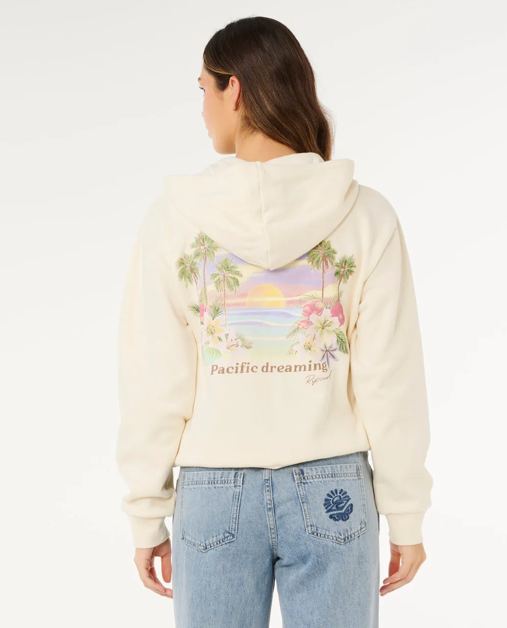 Rip Curl Womens Sweatshirt Poolside Zip Through Relaxed Hood - Image 8