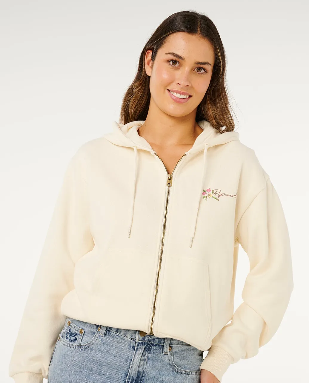 Rip Curl Womens Sweatshirt Poolside Zip Through Relaxed Hood - Image 9
