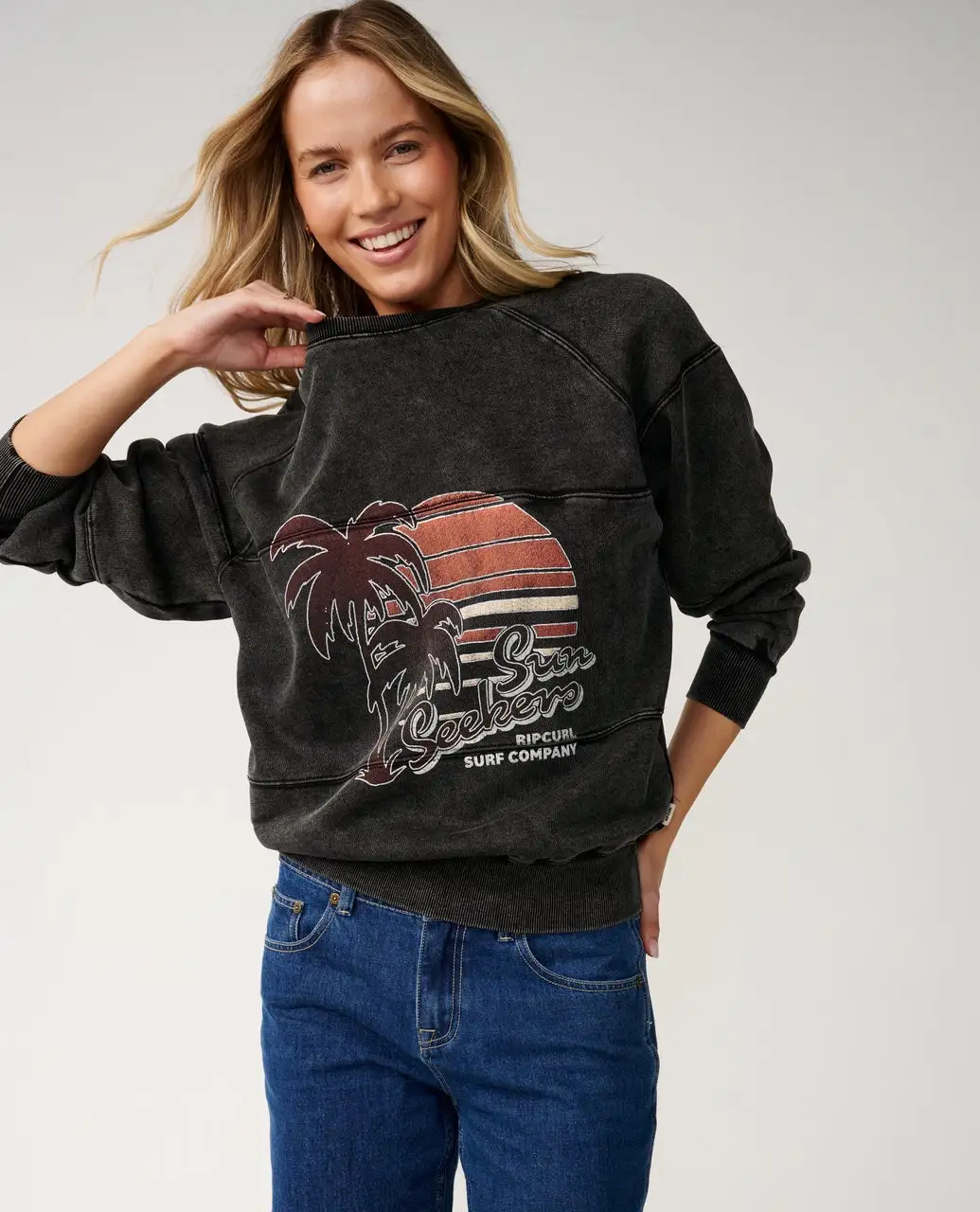 Rip Curl Womens Sweatshirt Seeker Raglan Standard Crew - Image 5