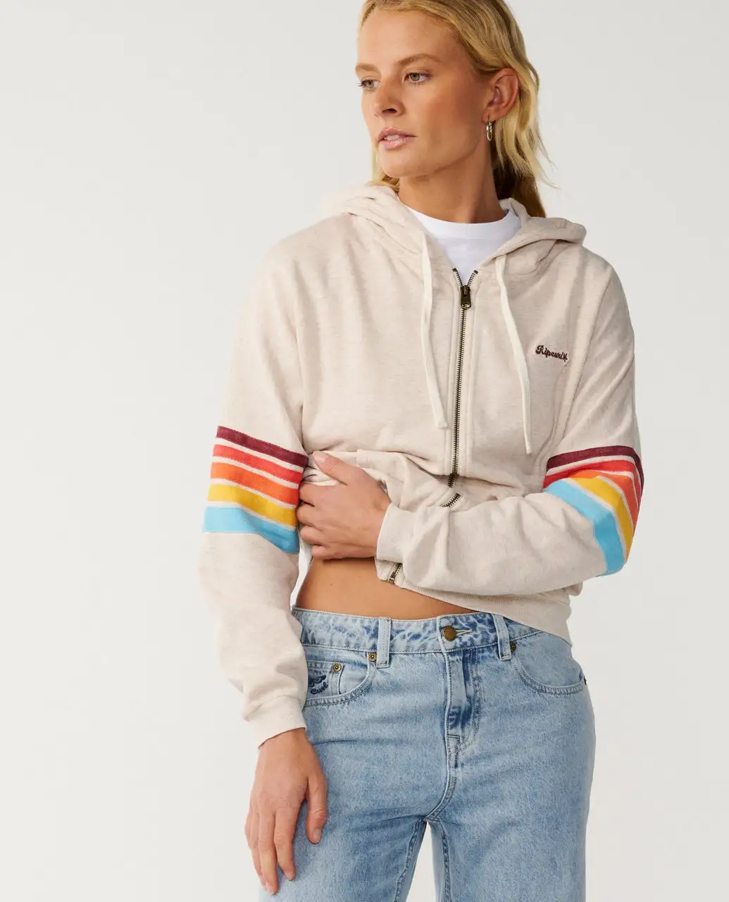 Rip Curl Womens Sweatshirt Surf Revival Relaxed Zip Thru - Image 6