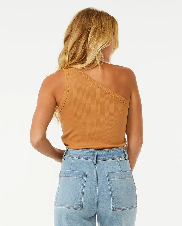 Rip Curl Womens Tank Top Asymmetrical Ribbed - Image 3