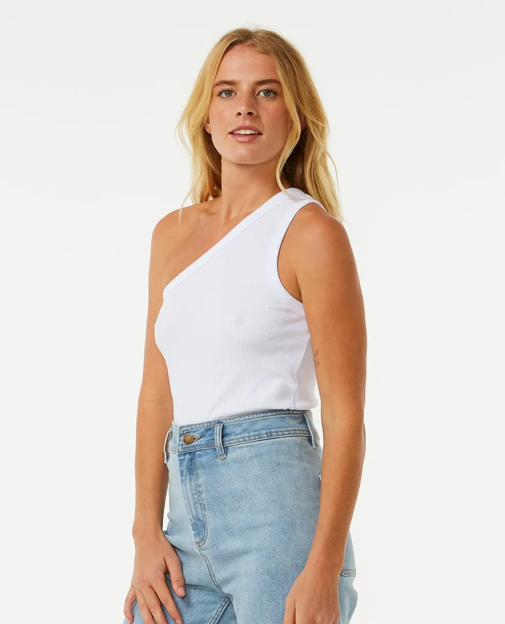 Rip Curl Womens Tank Top Asymmetrical Ribbed - Image 7