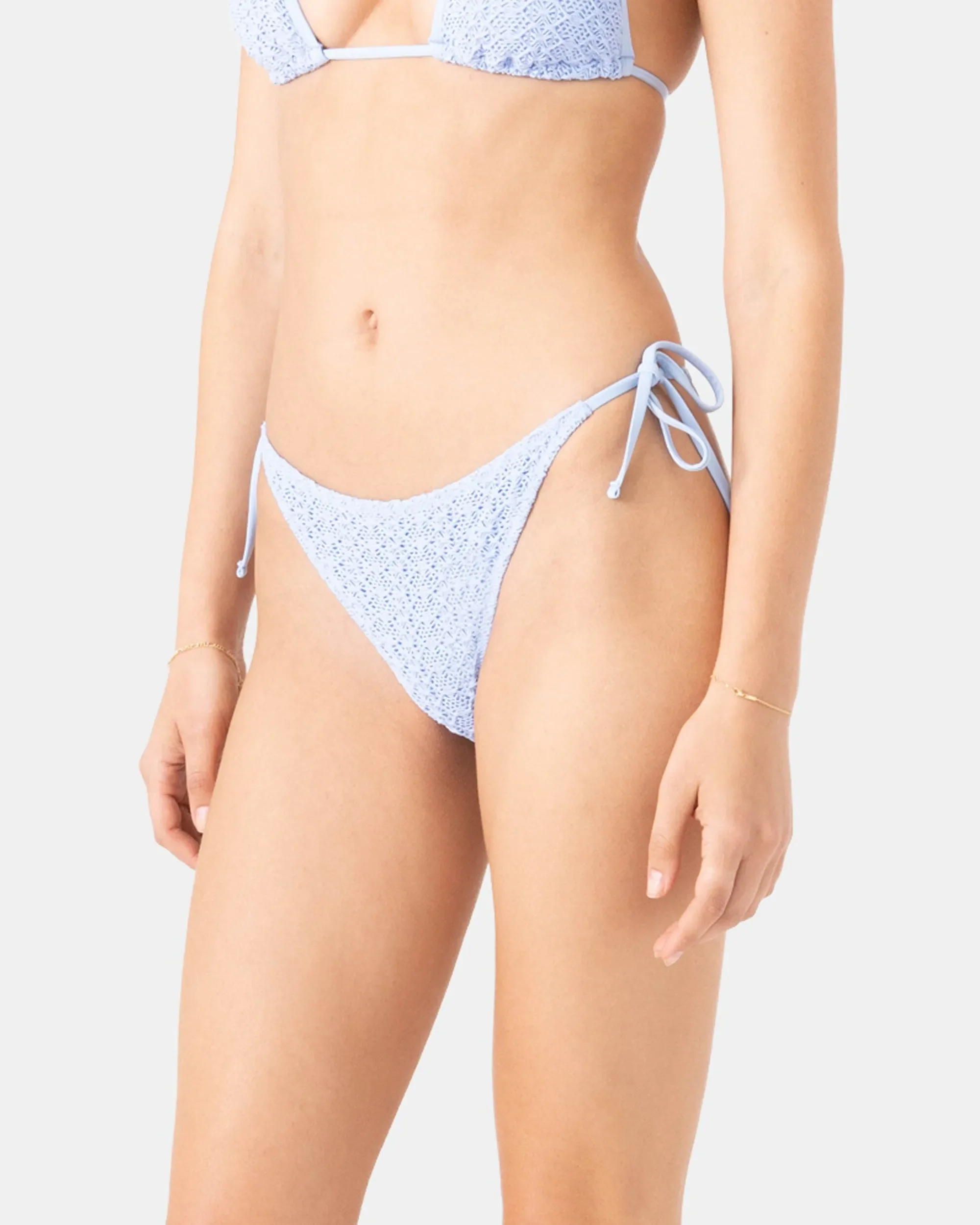 Roxy Womens Bikini Bottoms Crochet Tie Side Cheeky - Image 3