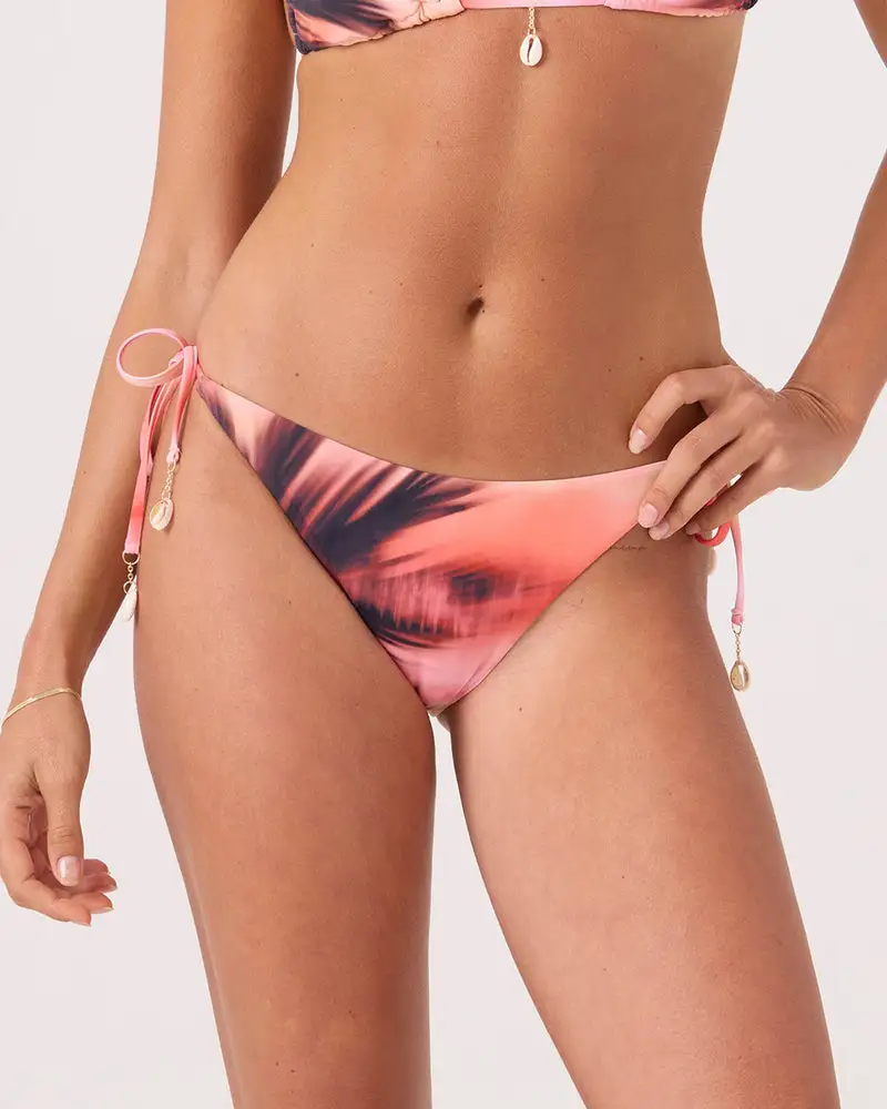 Roxy Womens Bikini Bottoms Palm Before The Storm Tie Side Cheeky - Image 7