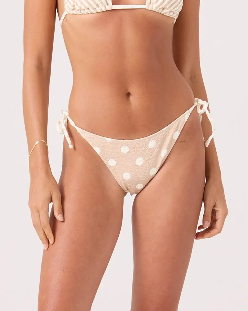 Roxy Womens Bikini Bottoms Puka Dots Tie Side Cheeky - Image 7