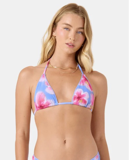 Roxy Womens Bikini Top Hibiscus Daze Mini Tiki Tri With Merrow Edge