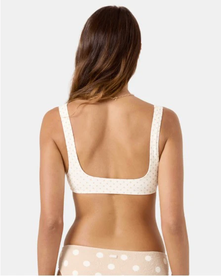 Roxy Womens Bikini Top Puka Dots Square Neck Bralette - Image 2