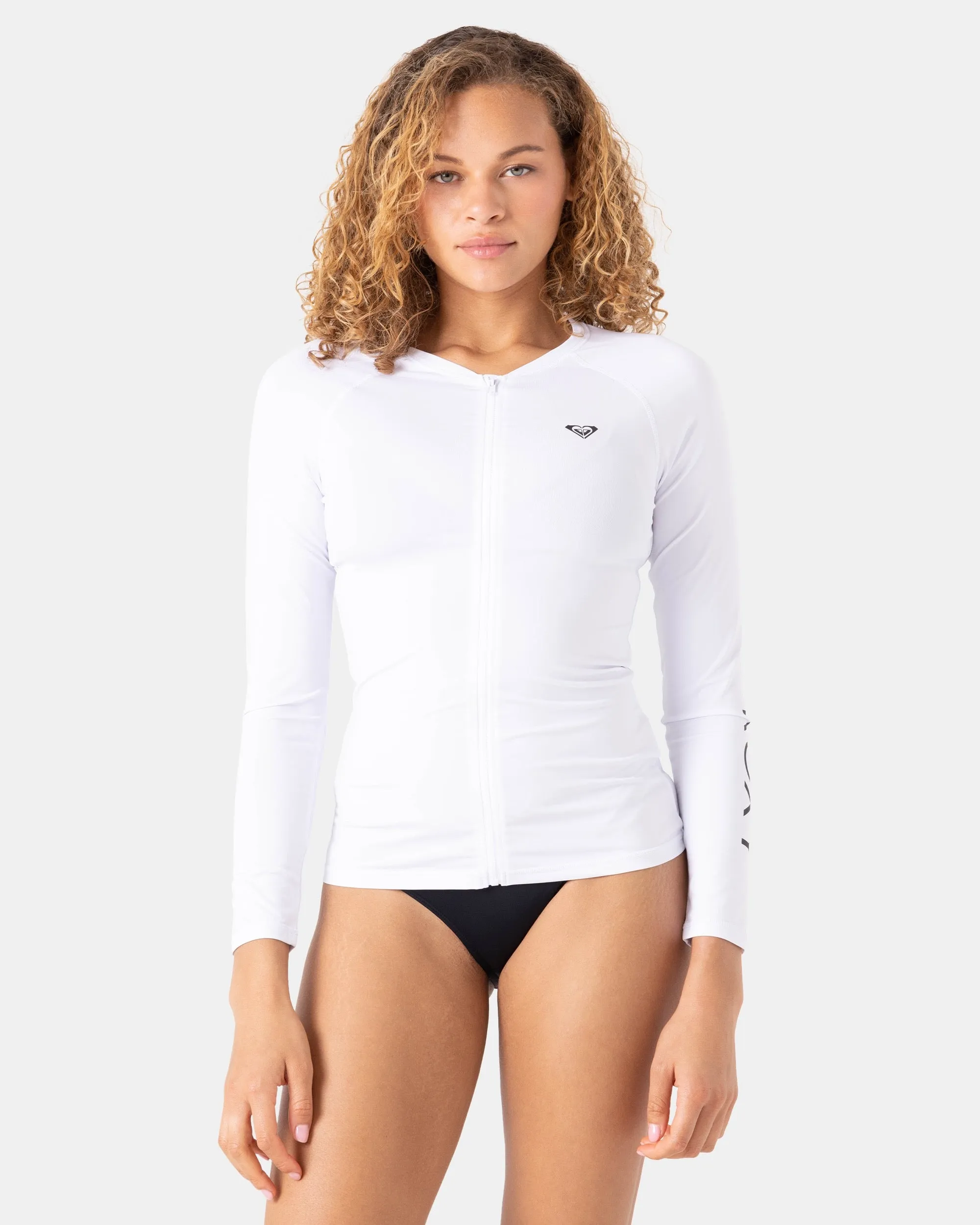Roxy Womens Rashguard New Essentials Long Sleeve Zipped Lycra - Image 9
