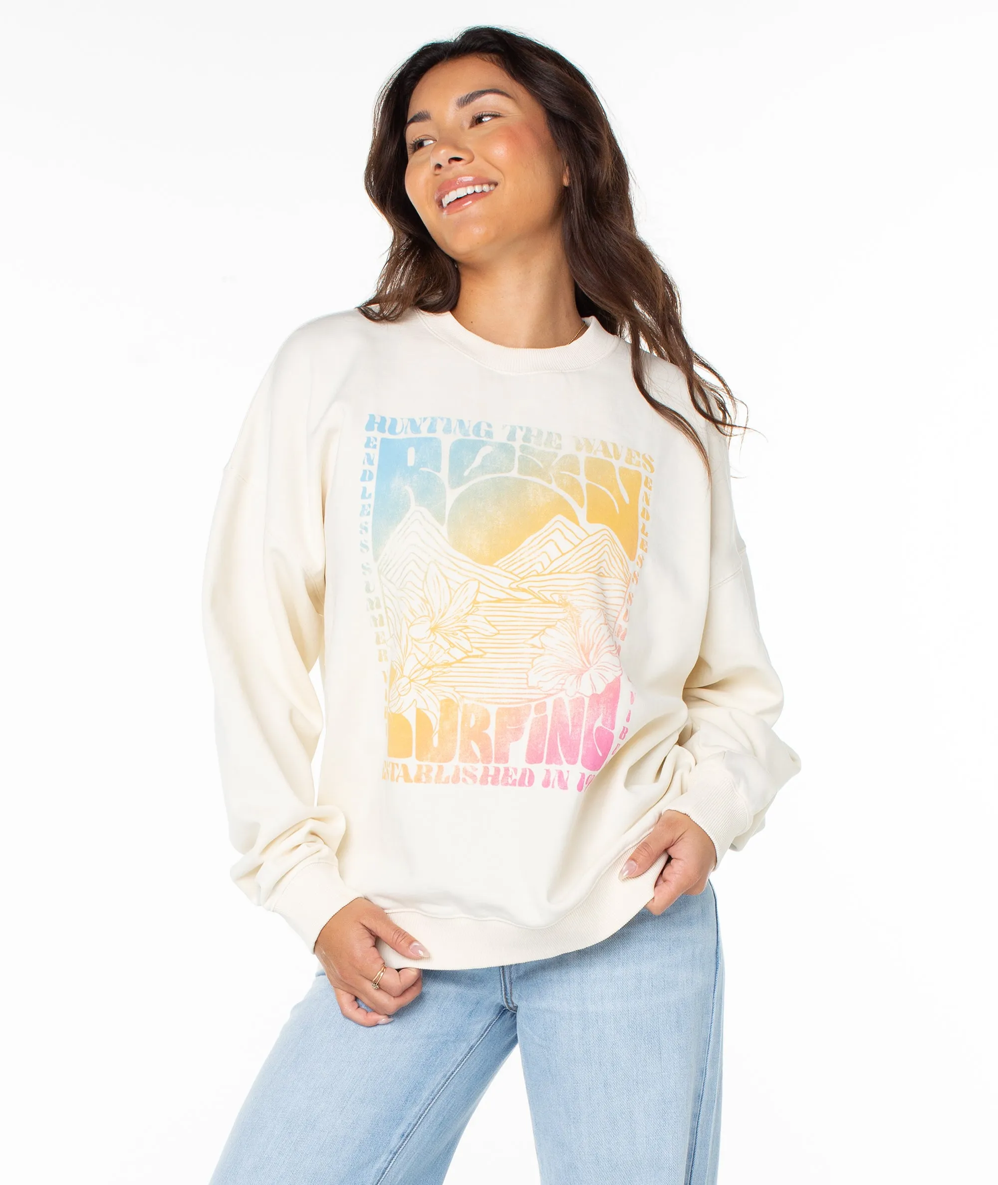 Roxy Womens Sweatshirt Lineup Oversized Crew - Image 10