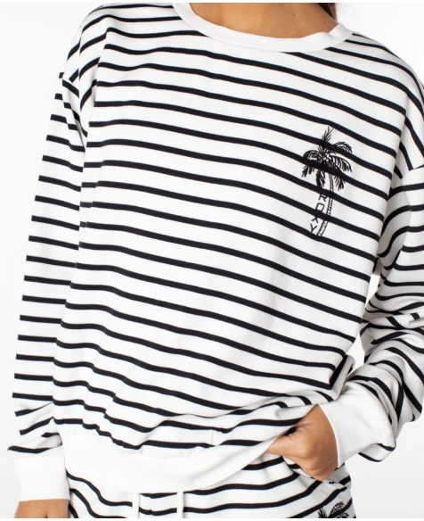 Roxy Womens Sweatshirt Surfing By Moonlight Stripe - Image 5
