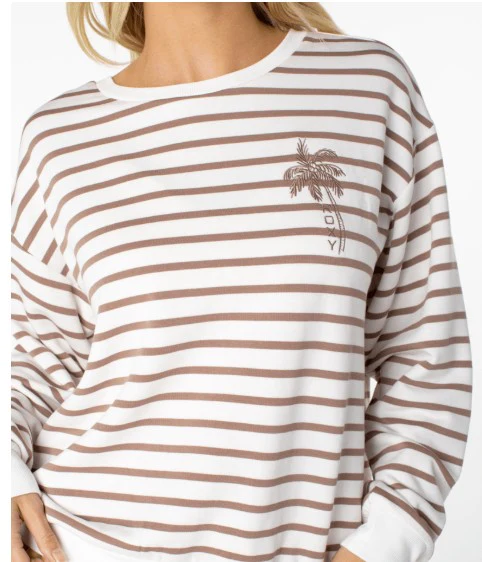 Roxy Womens Sweatshirt Surfing By Moonlight Stripe - Image 5