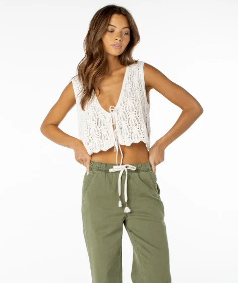Roxy Womens Tank Top Beach Bound Crochet Vest - Image 2