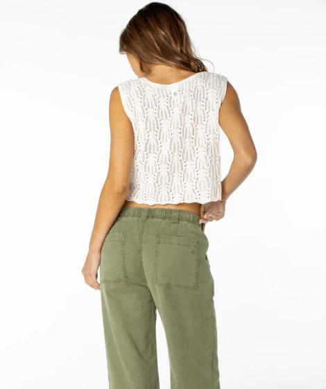Roxy Womens Tank Top Beach Bound Crochet Vest - Image 3