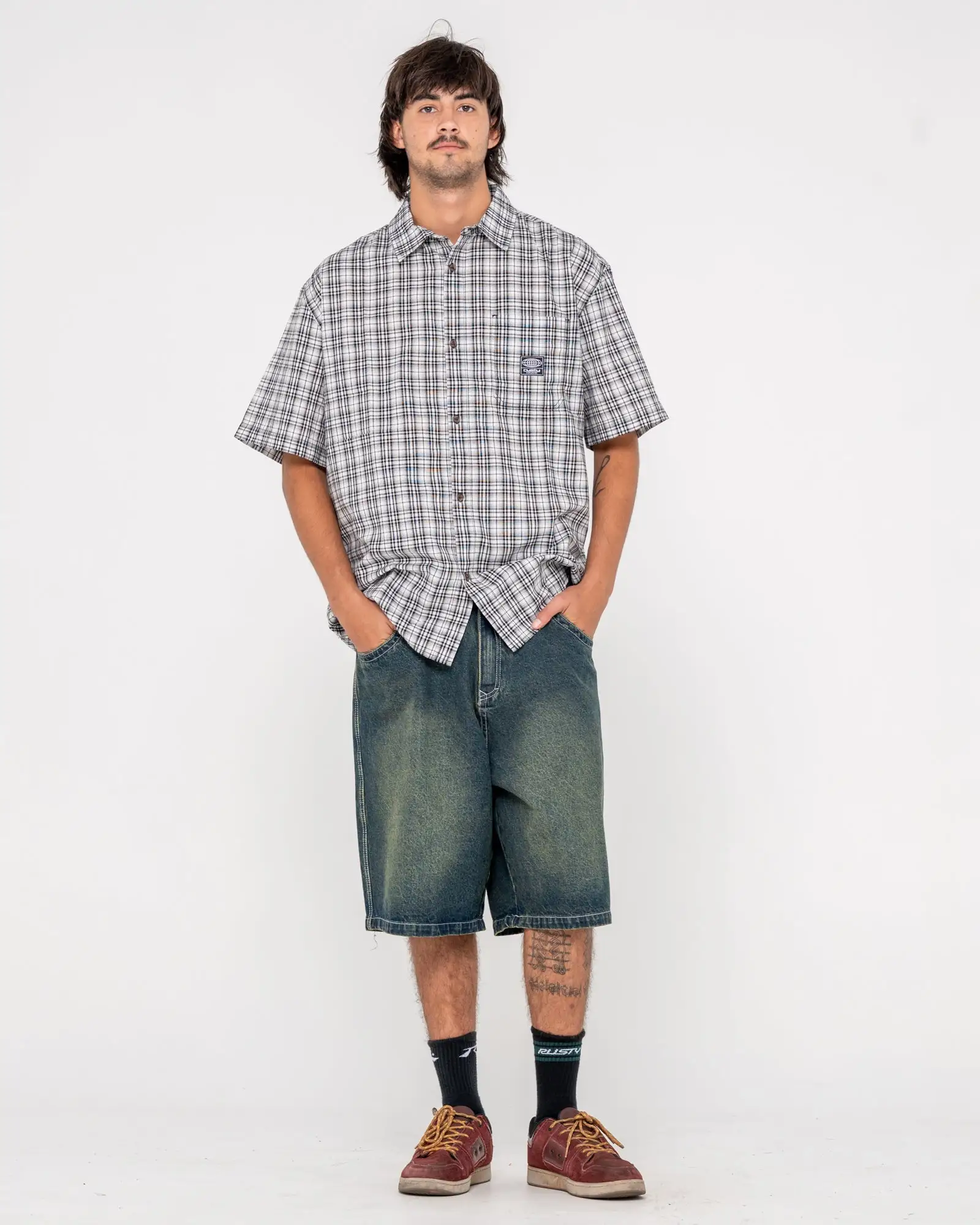 Rusty Mens Woven Worldwide Curved Hem - Image 11
