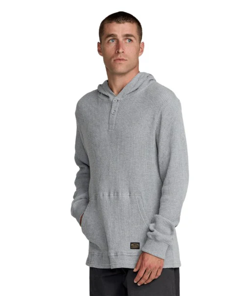 RVCA Mens Shirt Dayshift Thermal Hooded Henley - Image 3