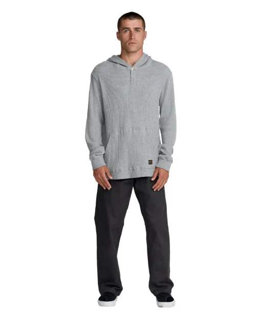 RVCA Mens Shirt Dayshift Thermal Hooded Henley - Image 4