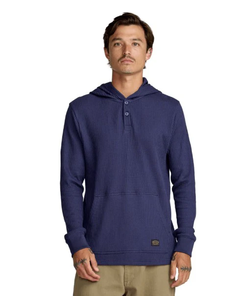 RVCA Mens Shirt Dayshift Thermal Hooded Henley - Image 8