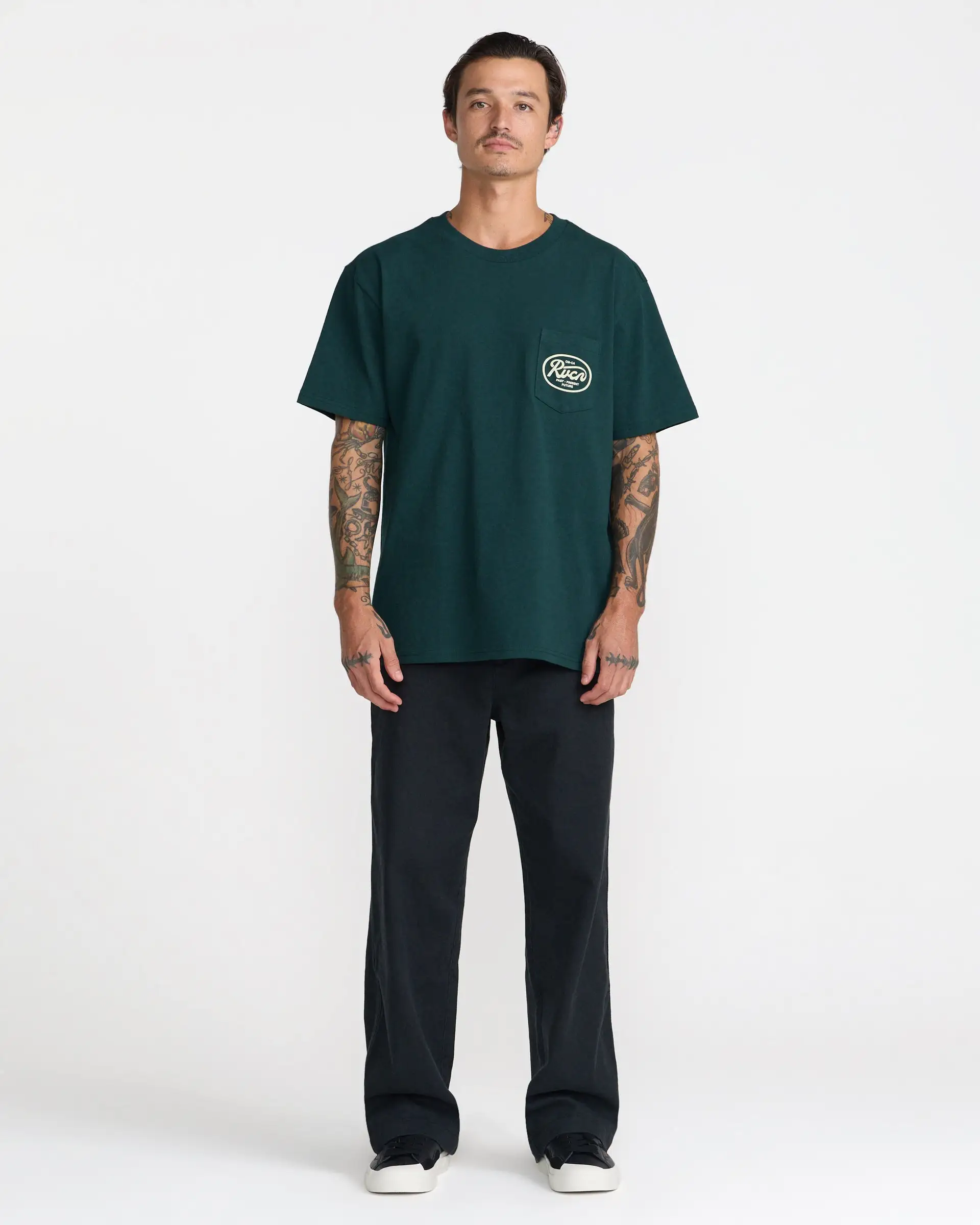 RVCA Mens Shirt Standard Script Pocket Tee - Image 4