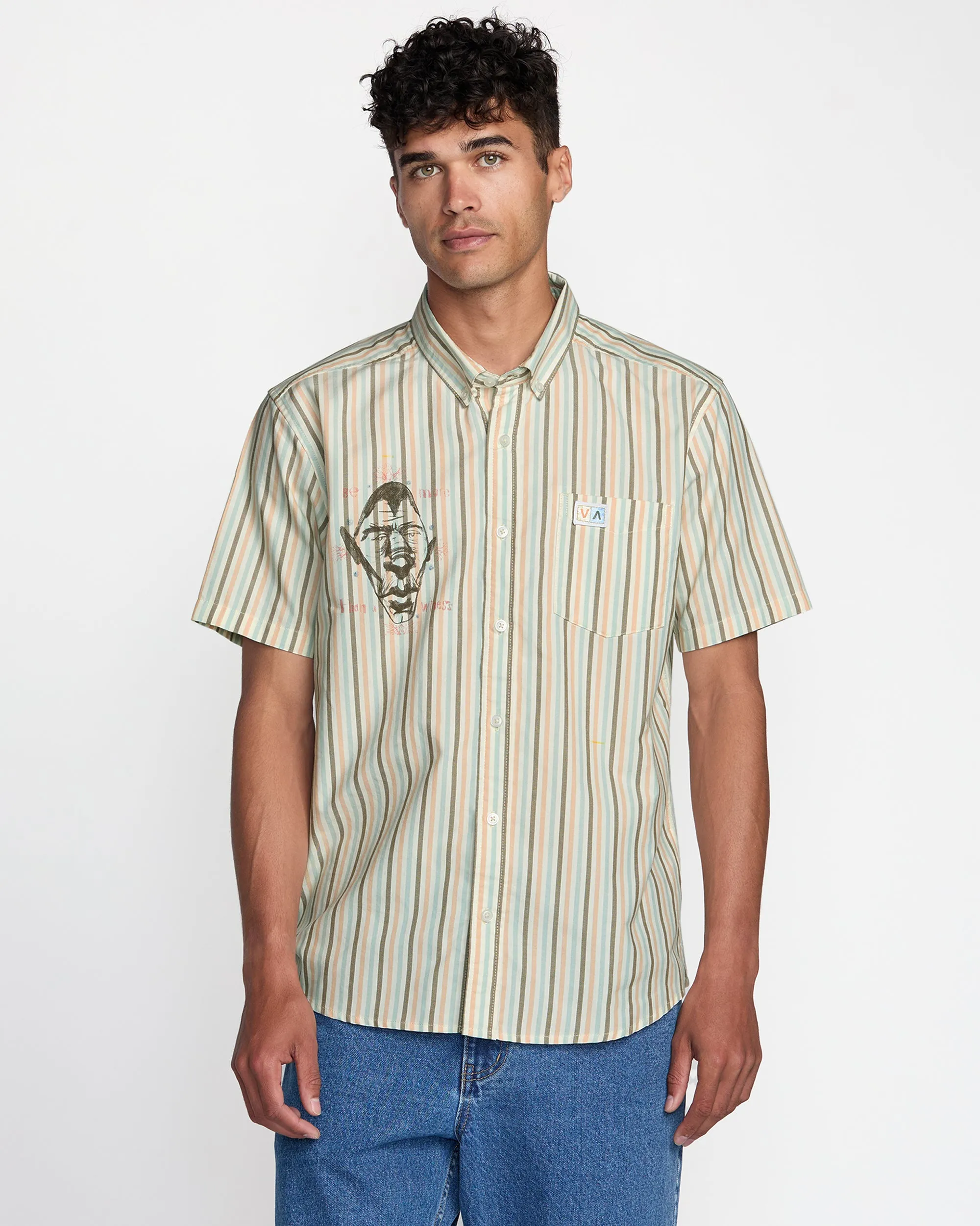 RVCA Mens Woven Jacobs Archive Stripe - Image 2