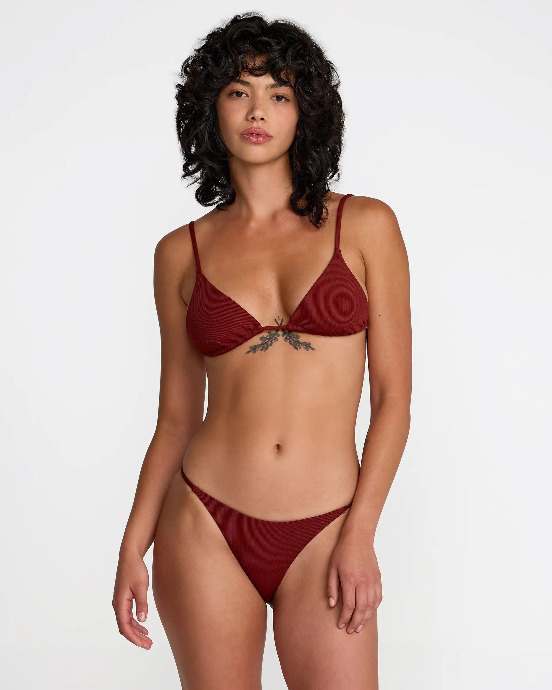 RVCA Womens Bikini Bottoms Micro Rib Medium French - Image 3