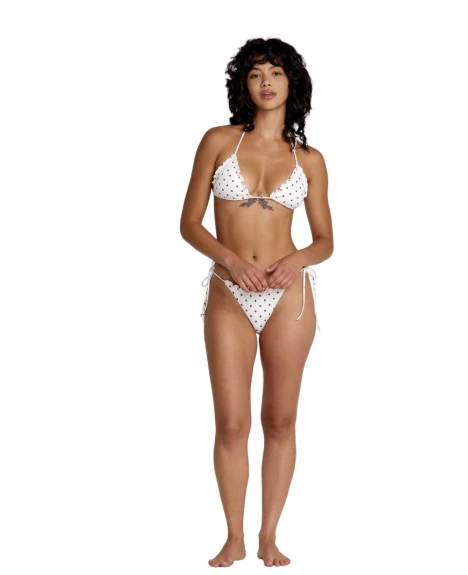 RVCA Womens Bikini Top Dot Ruffle Halter Tri - Image 6