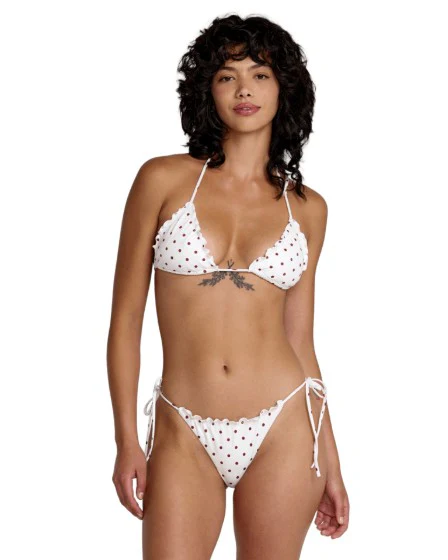 RVCA Womens Bikini Top Dot Ruffle Halter Tri - Image 7