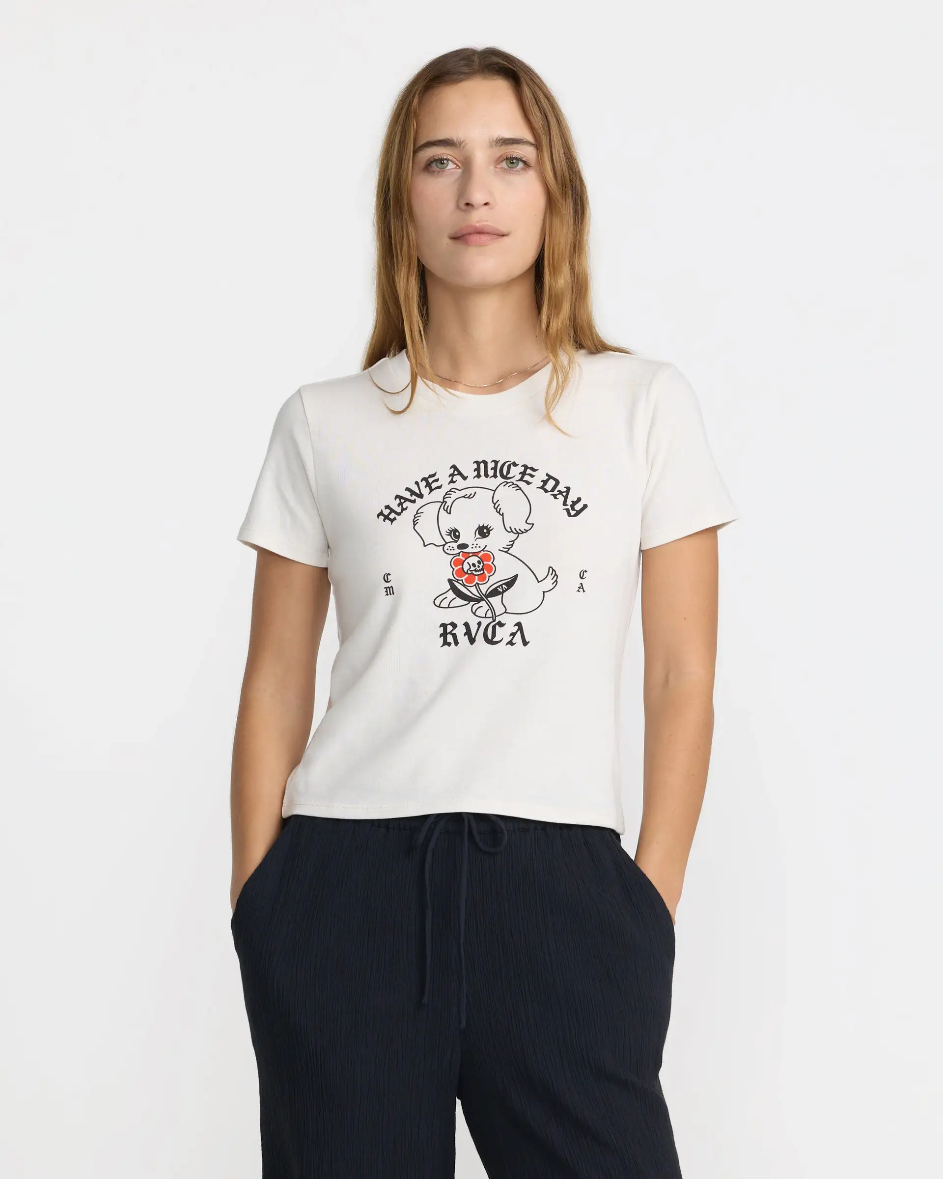RVCA Womens Shirt Nice Day Shrunken Tee