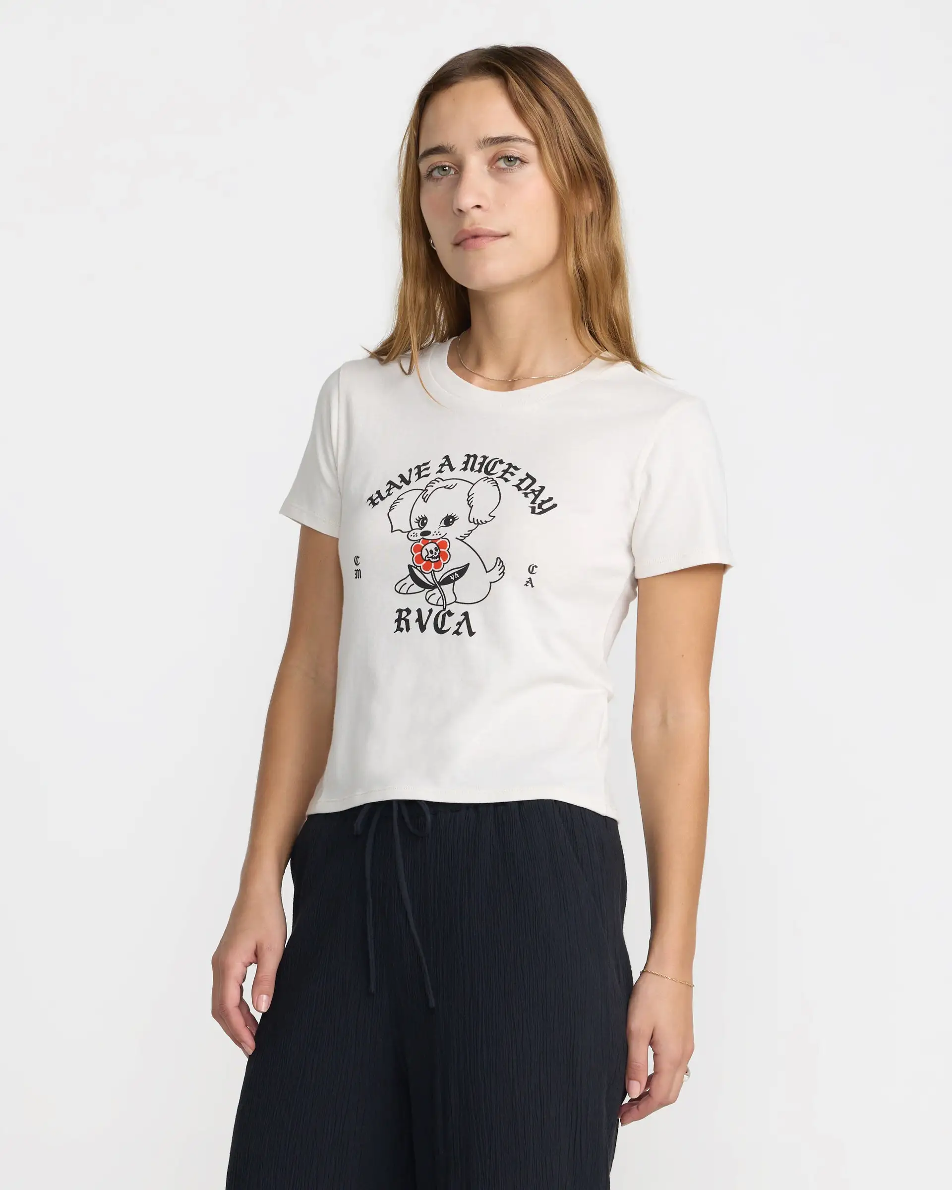 RVCA Womens Shirt Nice Day Shrunken Tee - Image 3