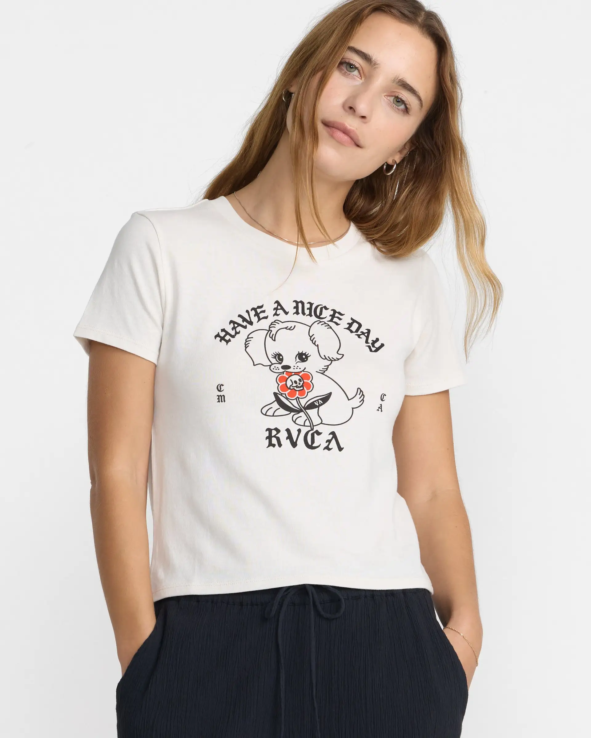 RVCA Womens Shirt Nice Day Shrunken Tee - Image 6