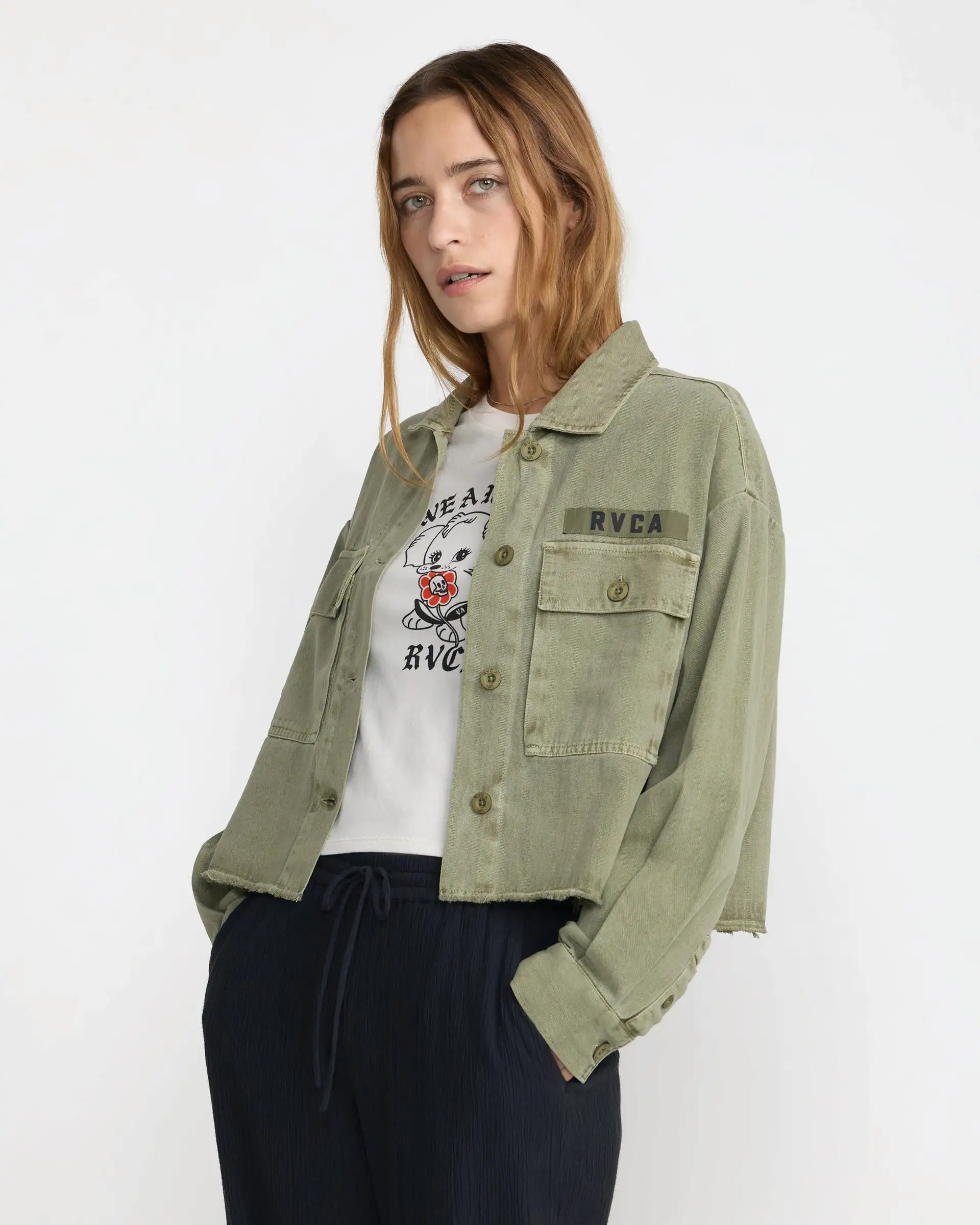 RVCA Womens Shirt Reserve Long Sleeve Overshirt - Image 3