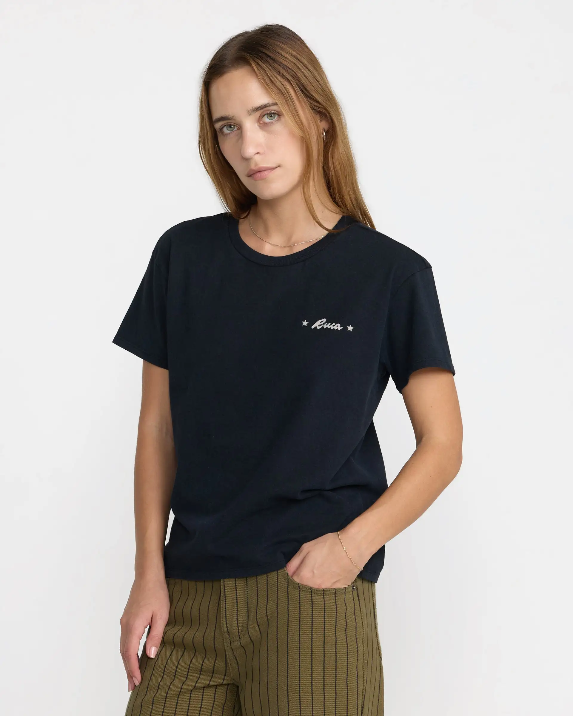 RVCA Womens Shirt Roughstock Relaxed Tee