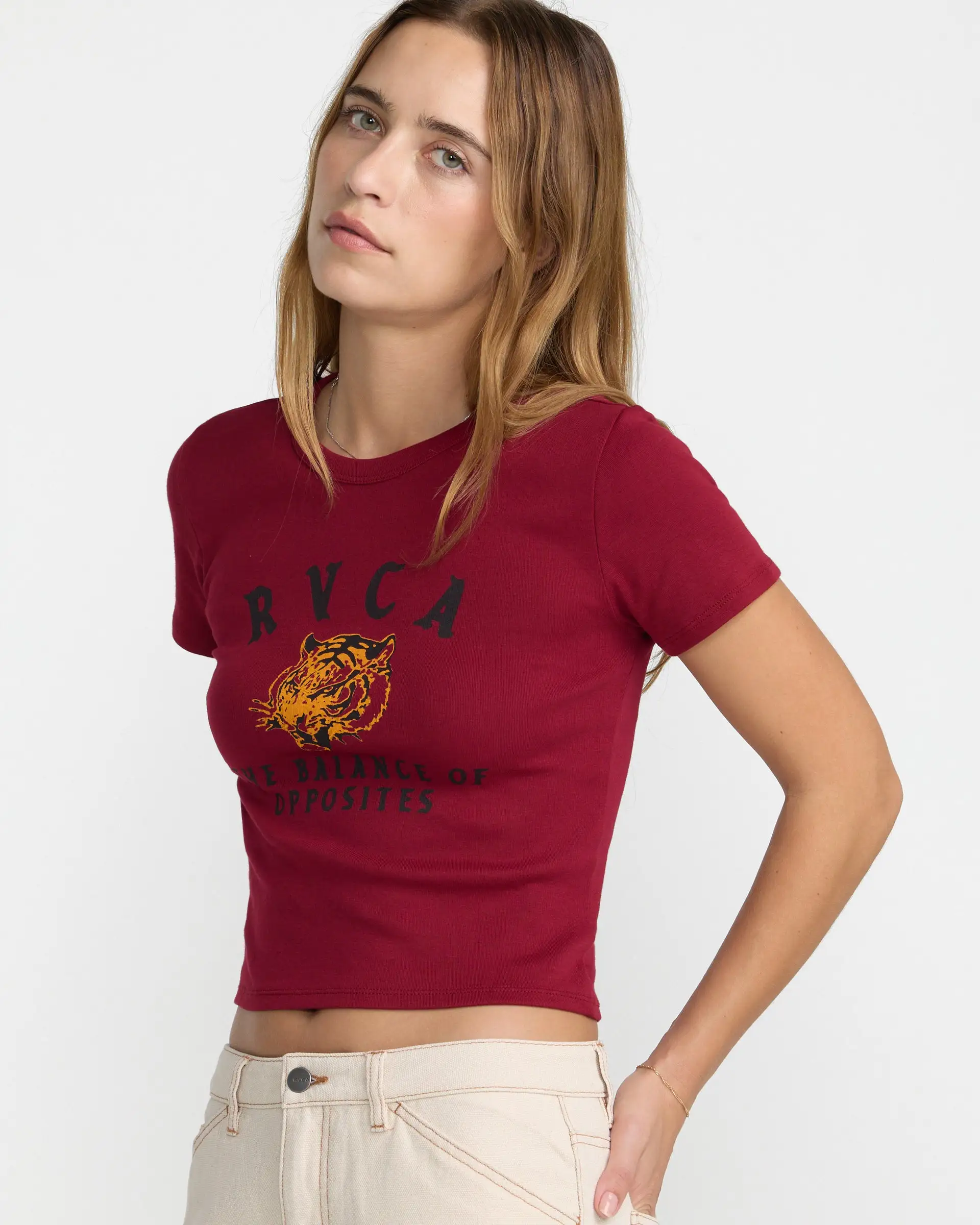 RVCA Womens Shirt Untamed Baby Tee - Image 6