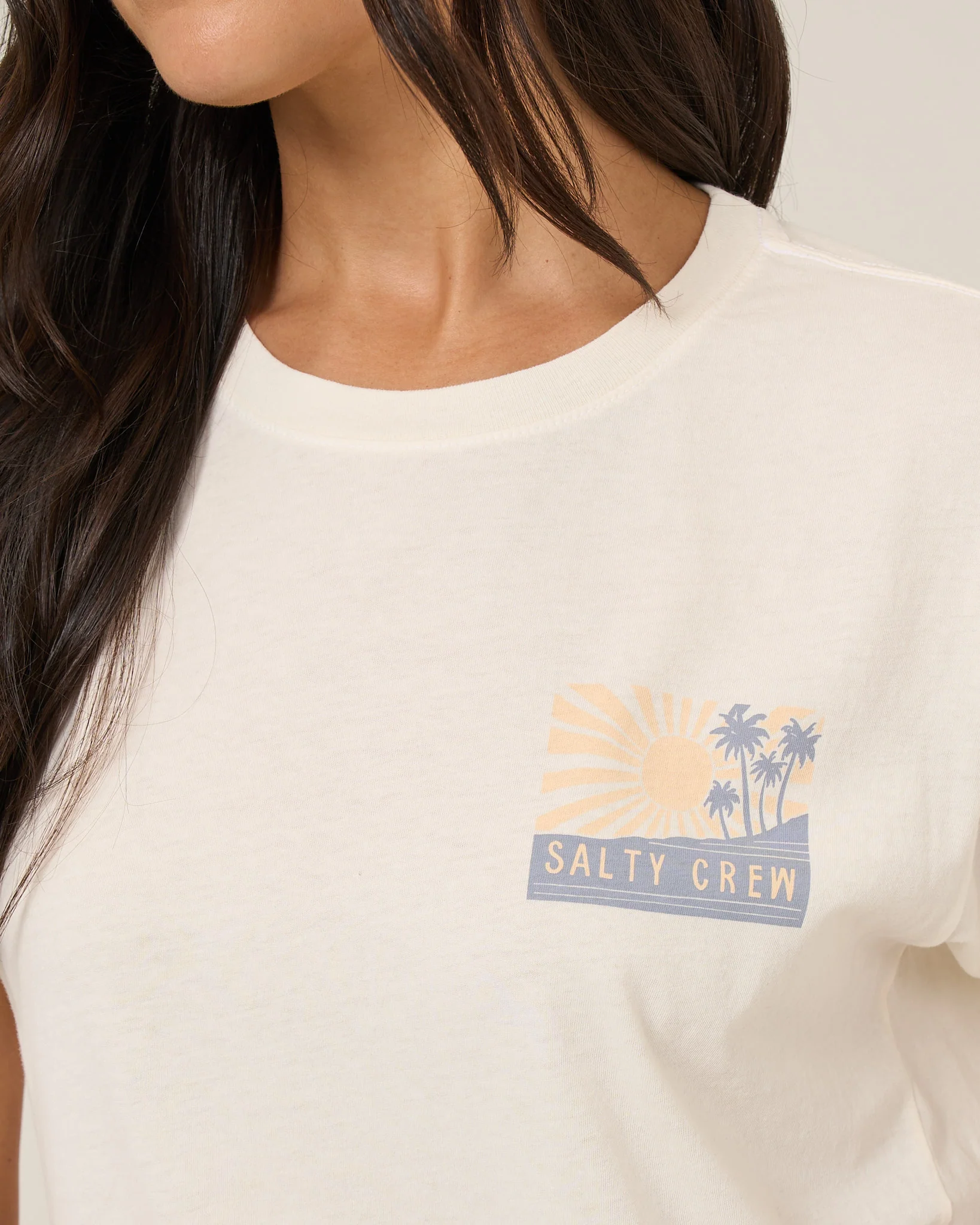 Salty Crew Womens Shirt Rise And Smile Boyfriend Tee - Image 4