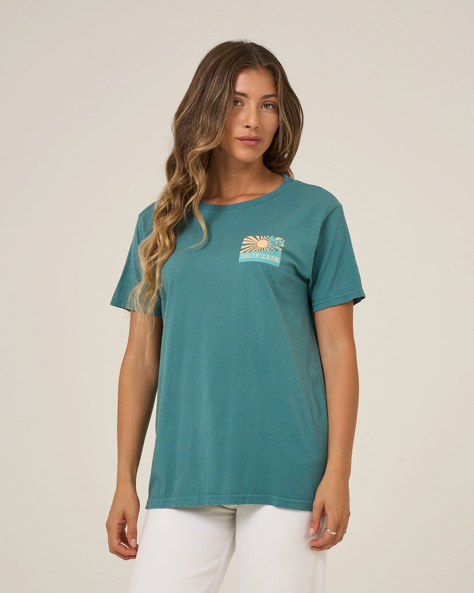 Salty Crew Womens Shirt Rise And Smile Boyfriend Tee - Image 6